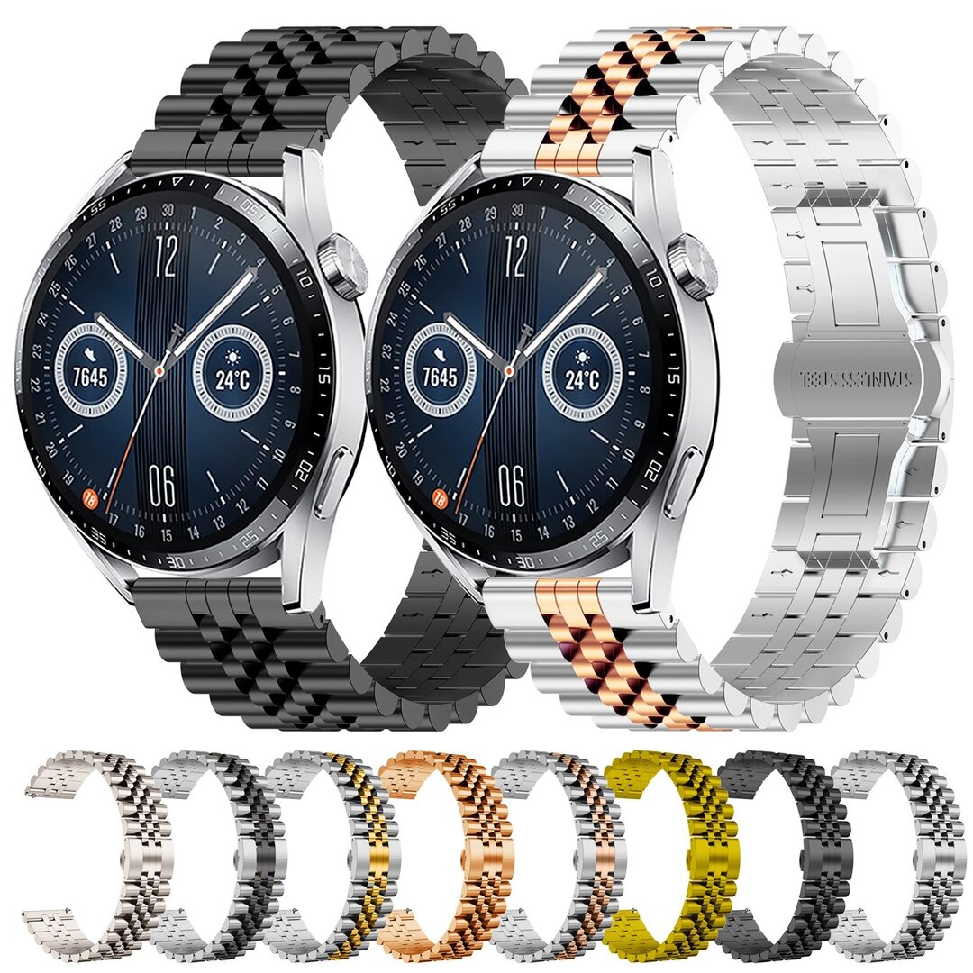 Stahlband - Silber / Gold - Huawei Watch GT 5 (Pro) / GT 4 / GT 3 / GT 2 - 46mm