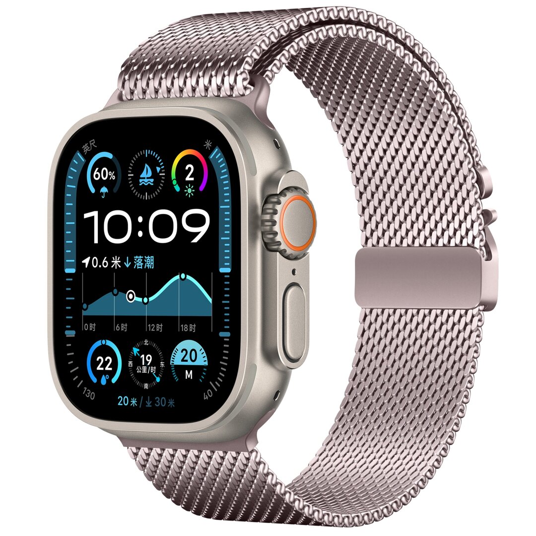 Milanaise Loop Band mit Schnappverschluss - Pink Pink - Geeignet f&uuml;r Apple Watch 38mm / 40mm / 41mm / 42mm