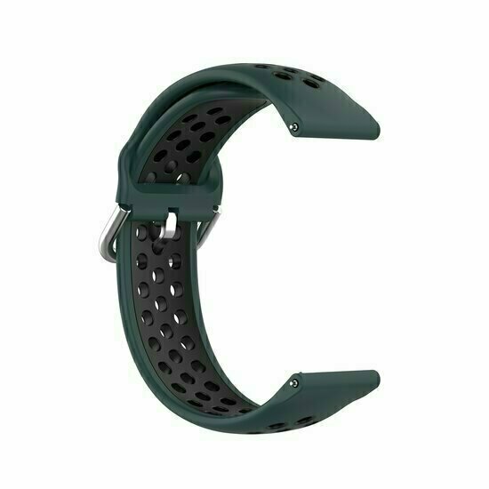 Silikon-Sportband mit Schnalle - Dunkelgr&uuml;n + Schwarz - Huawei Watch 4 (pro) / 3 (pro) / Ultimate