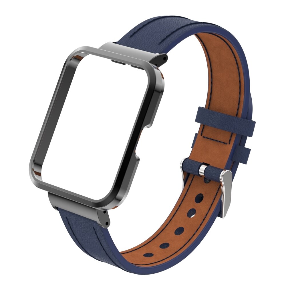Lederarmband mit H&uuml;lle - Dunkelblau - Xiaomi Redmi Watch 2 (Lite)
