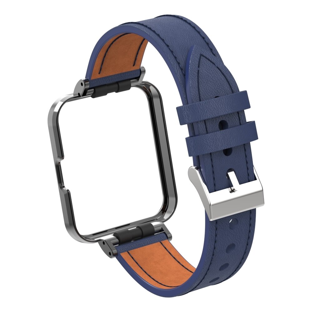 Lederarmband mit H&uuml;lle - Dunkelblau - Xiaomi Redmi Watch 2 (Lite)