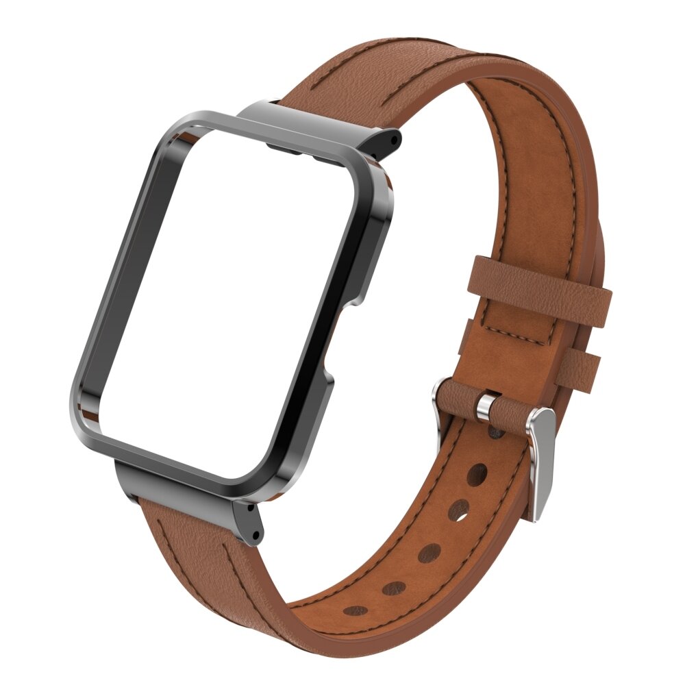 Lederarmband mit H&uuml;lle - Braun - Xiaomi Redmi Watch 2 (Lite)