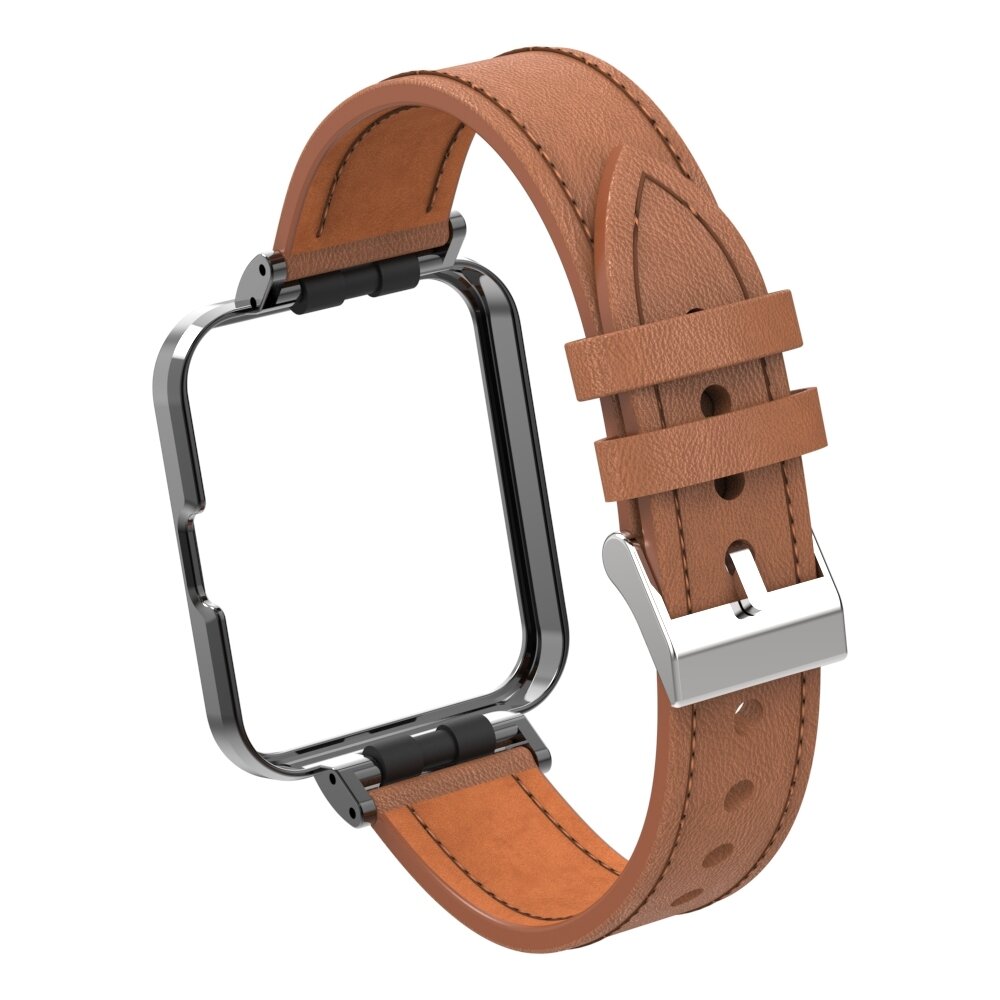Lederarmband mit H&uuml;lle - Braun - Xiaomi Redmi Watch 2 (Lite)