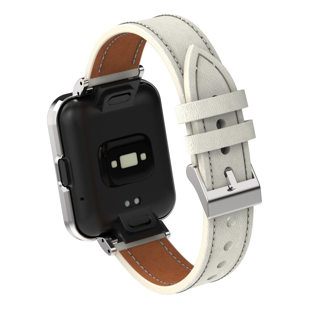 Lederarmband mit H&uuml;lle - Creme-Wei&szlig; - Xiaomi Redmi Watch 2 (Lite)