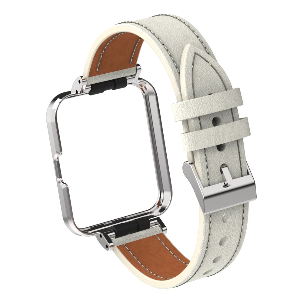 Lederarmband mit H&uuml;lle - Creme-Wei&szlig; - Xiaomi Redmi Watch 2 (Lite)