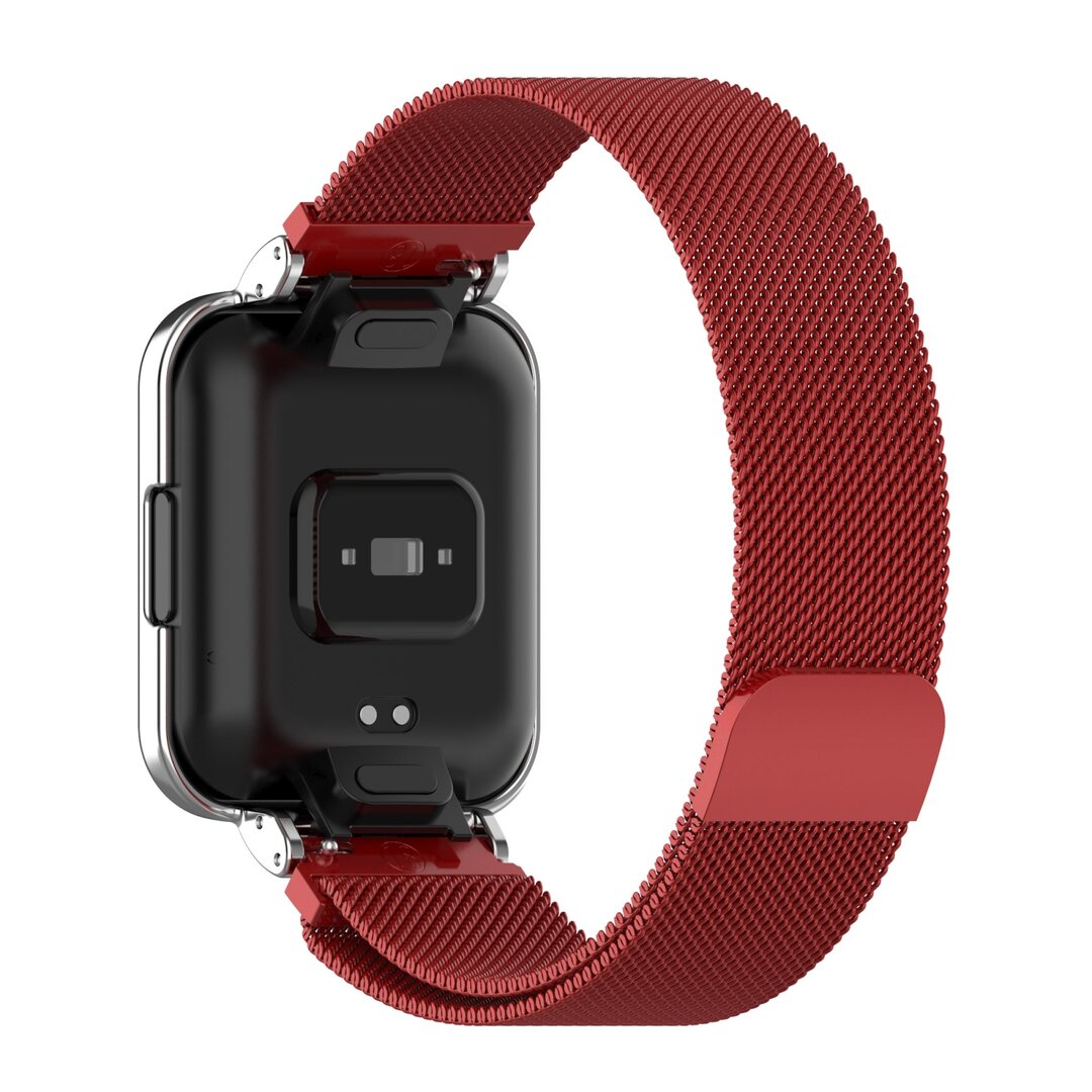 Milanaise Armband mit H&uuml;lle - Rot - Xiaomi Redmi Watch 2 (Lite)