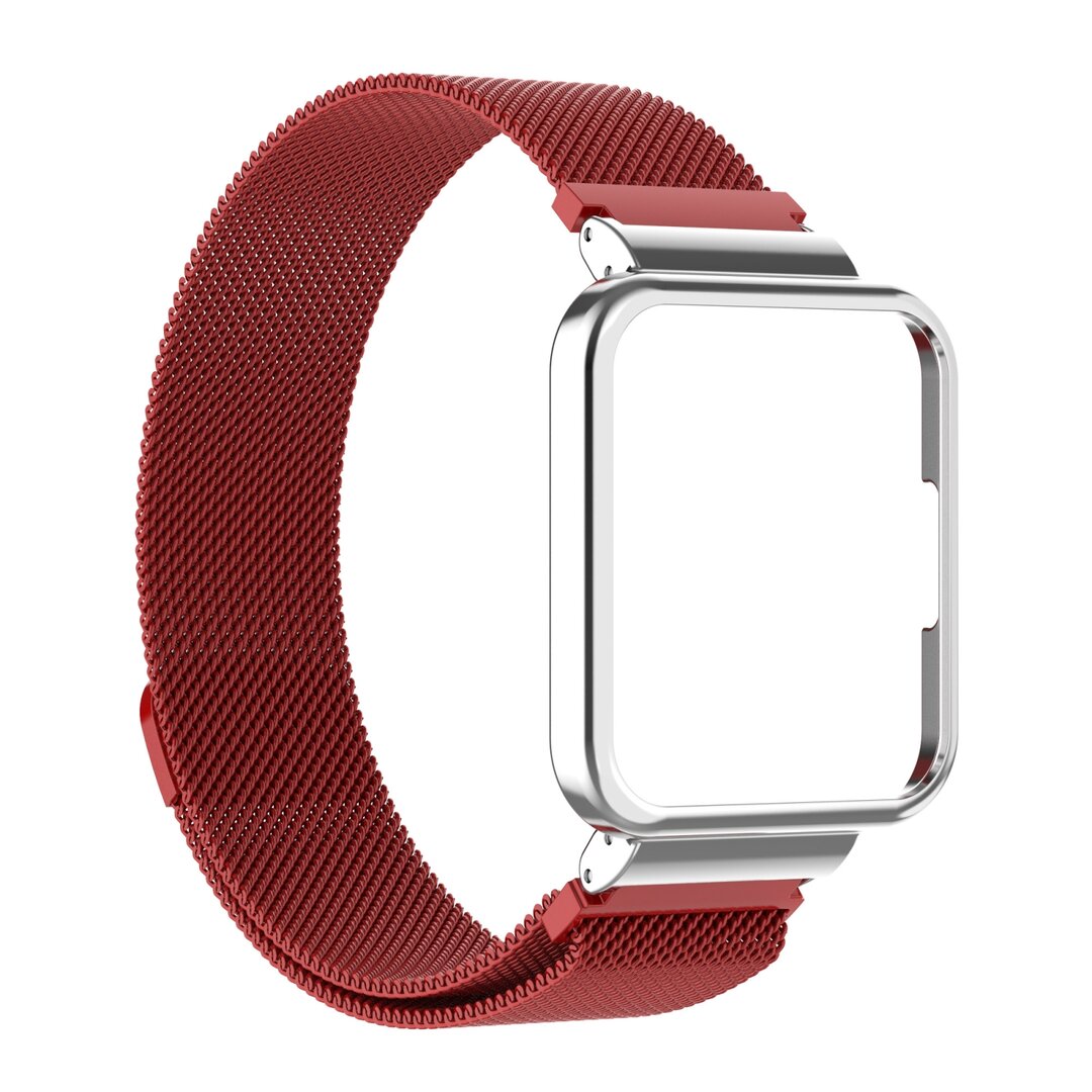 Milanaise Armband mit H&uuml;lle - Rot - Xiaomi Redmi Watch 2 (Lite)