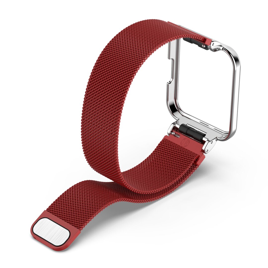 Milanaise Armband mit H&uuml;lle - Rot - Xiaomi Redmi Watch 2 (Lite)