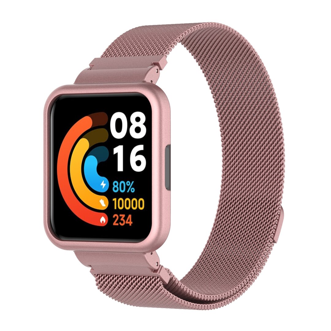 Milanaise Armband mit H&uuml;lle - Rose gold - Xiaomi Redmi Watch 2 (Lite)