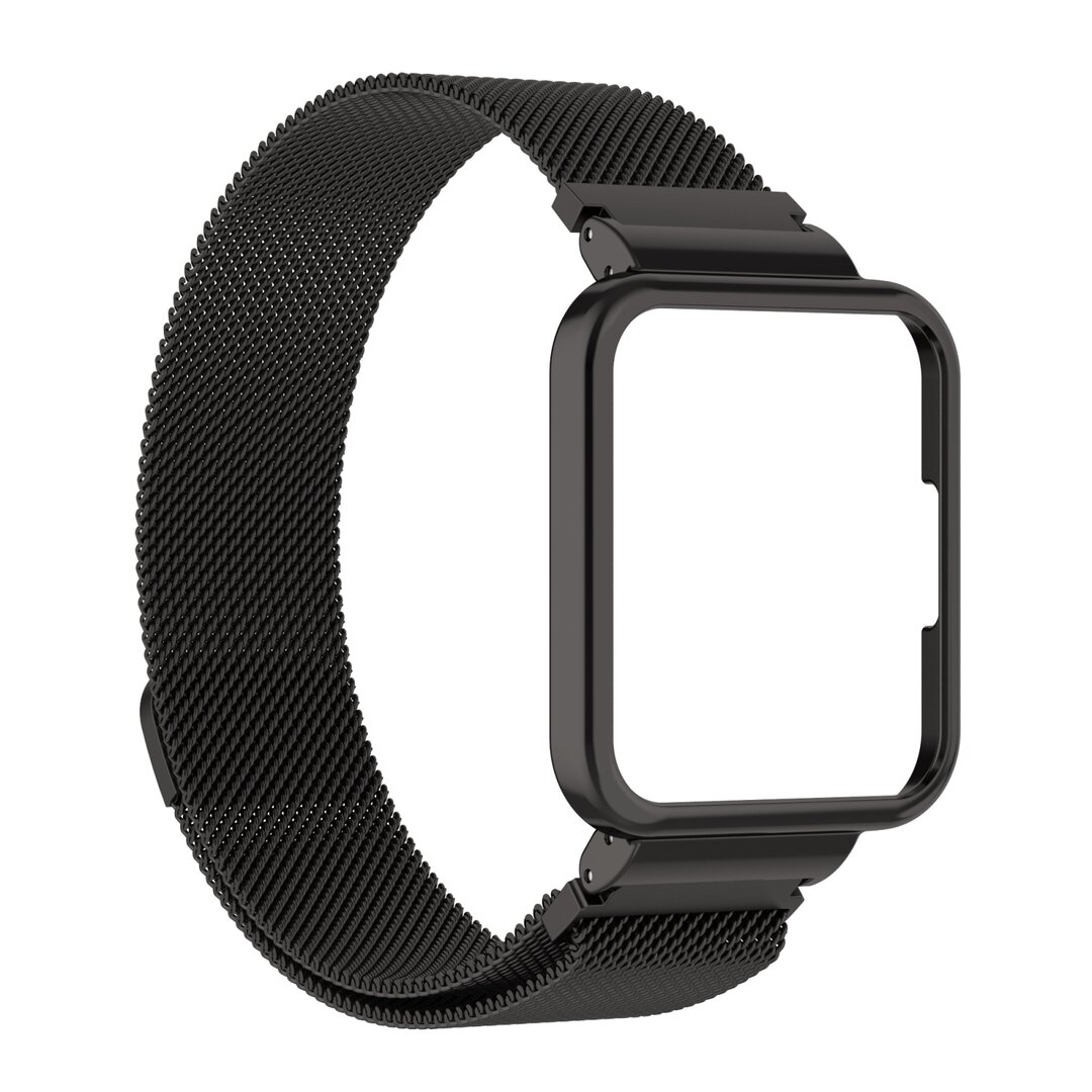 Milanaise Armband mit H&uuml;lle - Schwarz - Xiaomi Redmi Watch 2 (Lite)