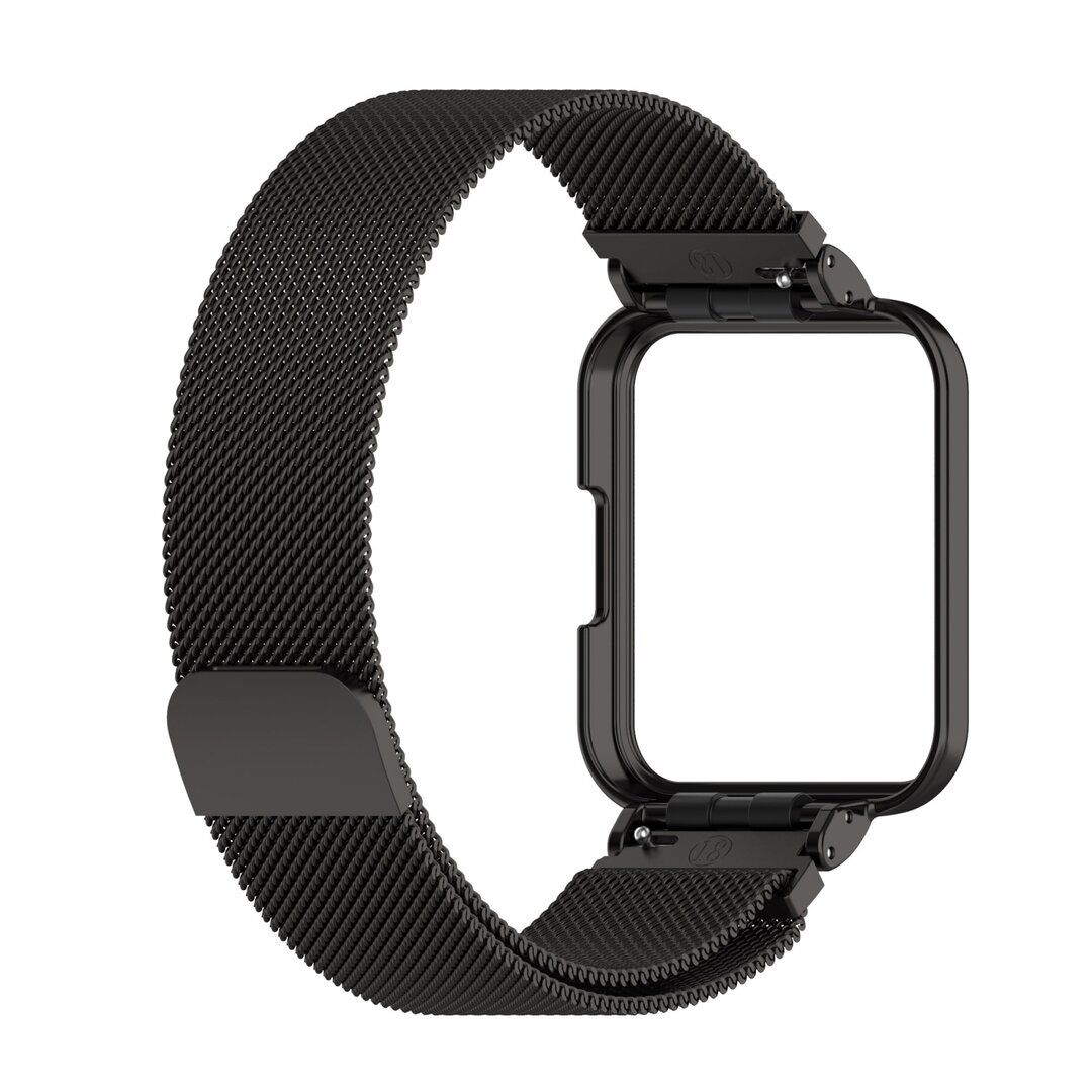 Milanaise Armband mit H&uuml;lle - Schwarz - Xiaomi Redmi Watch 2 (Lite)
