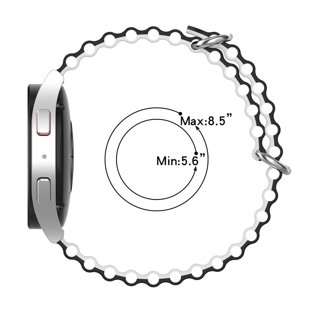 Samsung Galaxy Watch 4 - 40mm &amp; 44mm - Ocean Style Armband - Gr&uuml;n / schwarz