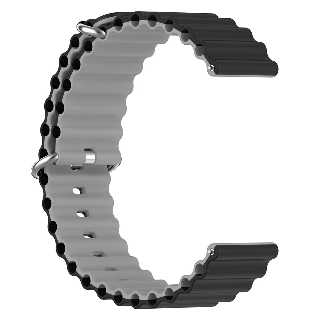 Samsung Galaxy Watch 4 - 40mm &amp; 44mm - Ocean Style Armband - Schwarz/Grau