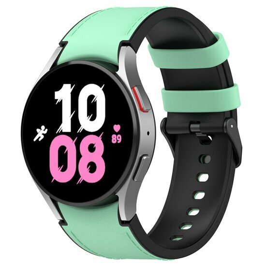 Leder + Silikonband - Gr&ouml;&szlig;e: klein - Gr&uuml;n - Samsung Galaxy Watch 5 (Pro) - 40mm / 44mm / 45mm