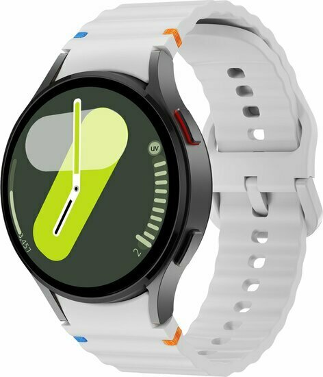 Wave Sportarmband mit Druckknopf - Gr&ouml;&szlig;e: M/L - Grau - Samsung Galaxy Watch 6 Classic - 47mm &amp; 43mm