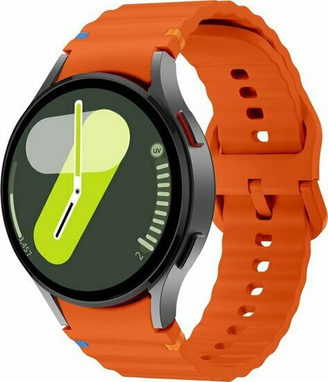 Wave Sportarmband mit Druckknopf - Gr&ouml;&szlig;e: M/L - Orange - Samsung Galaxy Watch 6 Classic - 47mm &amp; 43mm