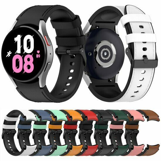 Leder + Silikonband - Small - Braun - Samsung Galaxy Watch 6 Classic - 47mm &amp; 43mm