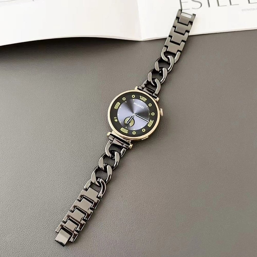 Garmin Venu 3s / Vivoactive 4s / Venu 2s / Vivomove 3s / Forerunner 255s - Metallkettenband - Schwarz