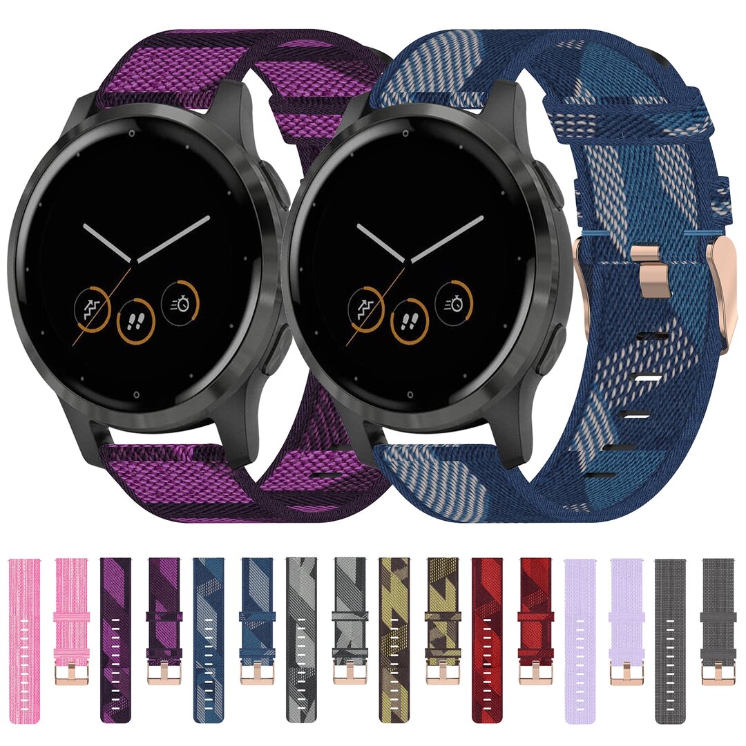 Garmin Venu 3s / Vivoactive 4s / Venu 2s / Vivomove 3s / Forerunner 255s - Leinenarmband - Violett