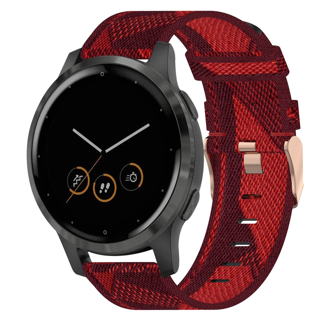 Garmin Venu 3s / Vivoactive 4s / Venu 2s / Vivomove 3s / Forerunner 255s - Segeltucharmband - Rot
