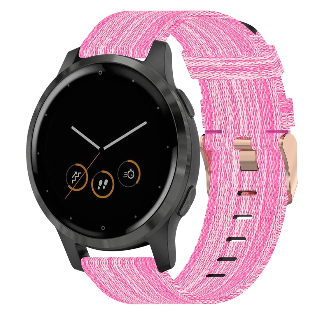 Garmin Venu 3s / Vivoactive 4s / Venu 2s / Vivomove 3s / Forerunner 255s - Segeltucharmband - Rosa
