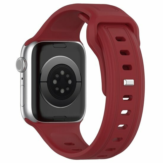 Quadratisches Silikonarmband - Bordeaux - Geeignet f&uuml;r Apple Watch 38mm / 40mm / 41mm / 42mm