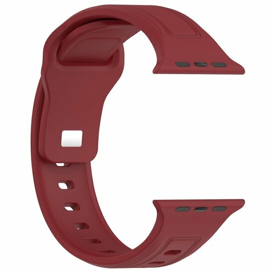 Quadratisches Silikonarmband - Bordeaux - Geeignet f&uuml;r Apple Watch 38mm / 40mm / 41mm / 42mm