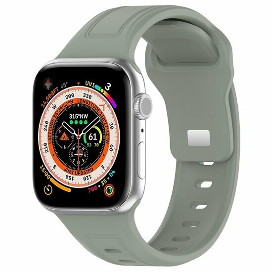 Quadratisches Silikonarmband - Grau-gr&uuml;nes Licht - Geeignet f&uuml;r Apple Watch 38mm / 40mm / 41mm / 42mm