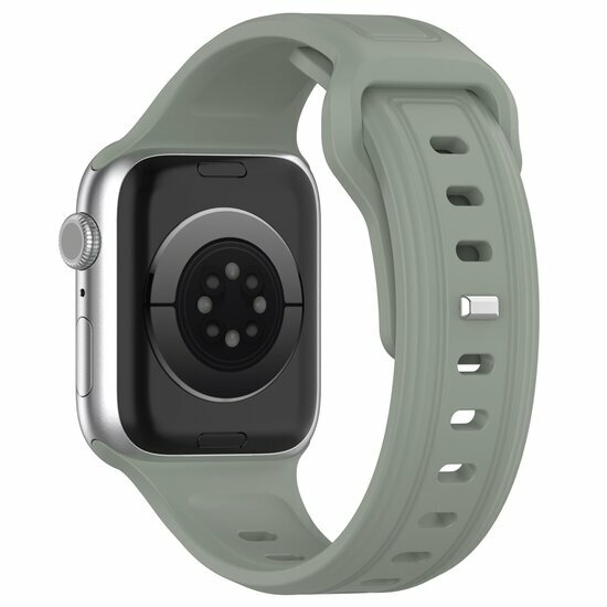 Quadratisches Silikonarmband - Grau-gr&uuml;nes Licht - Geeignet f&uuml;r Apple Watch 38mm / 40mm / 41mm / 42mm