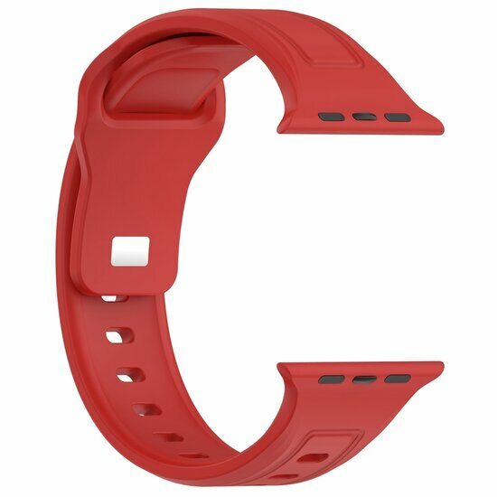 Quadratisches Silikonarmband - Rot - Geeignet f&uuml;r Apple Watch 38mm / 40mm / 41mm / 42mm