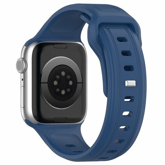 Quadratisches Silikonarmband - Dunkelblau - Geeignet f&uuml;r Apple Watch 38mm / 40mm / 41mm / 42mm