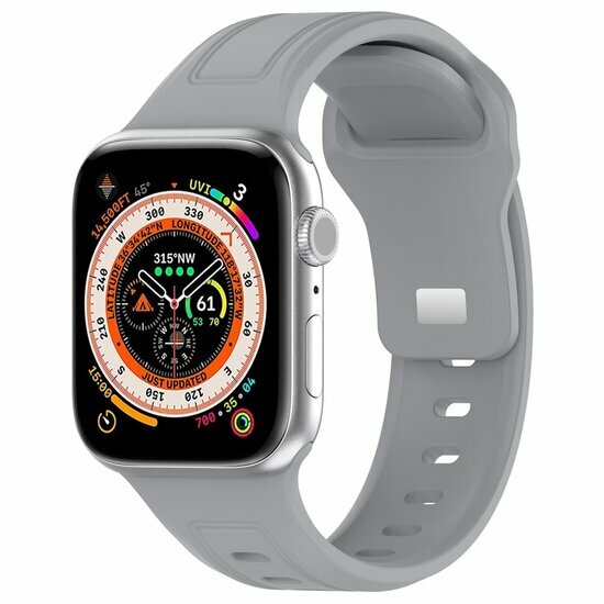 Quadratisches Silikonarmband - Grau - Geeignet f&uuml;r Apple Watch 38mm / 40mm / 41mm / 42mm