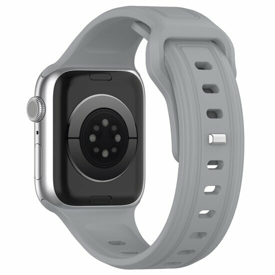 Quadratisches Silikonarmband - Grau - Geeignet f&uuml;r Apple Watch 38mm / 40mm / 41mm / 42mm