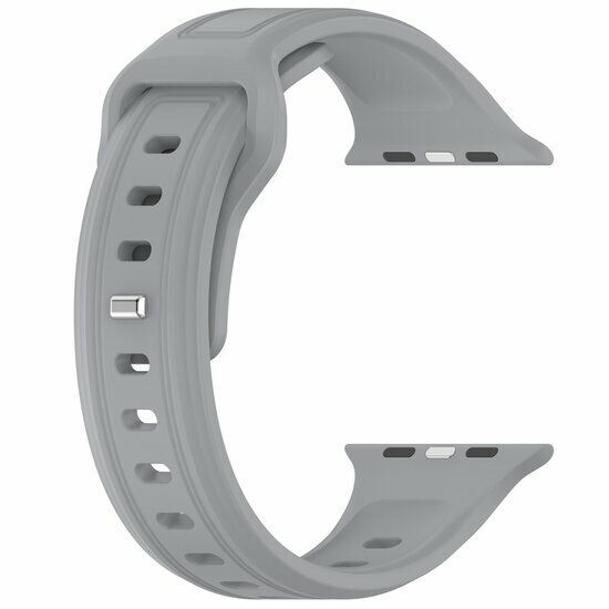 Quadratisches Silikonarmband - Grau - Geeignet f&uuml;r Apple Watch 38mm / 40mm / 41mm / 42mm