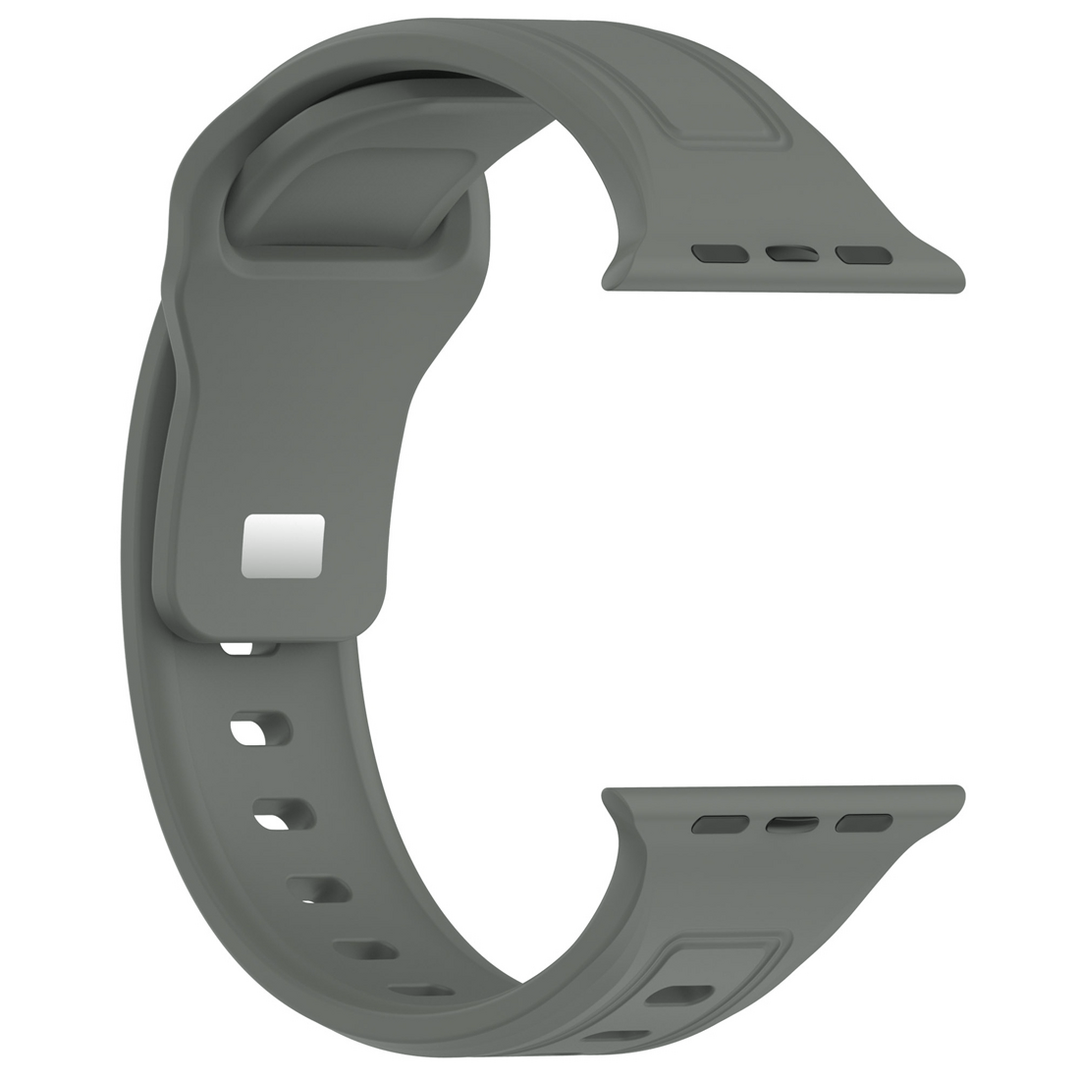 Quadratisches Silikonarmband - Grau-Gr&uuml;n - Geeignet f&uuml;r Apple Watch 38mm / 40mm / 41mm / 42mm