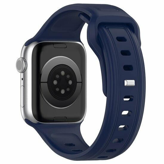 Quadratisches Silikonarmband - Navy - Geeignet f&uuml;r Apple Watch 38mm / 40mm / 41mm / 42mm