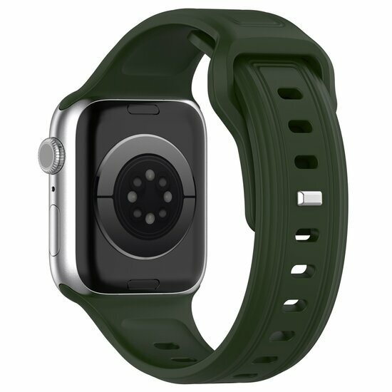 Quadratisches Silikonarmband - Dunkelgr&uuml;n - Geeignet f&uuml;r Apple Watch 38mm / 40mm / 41mm / 42mm