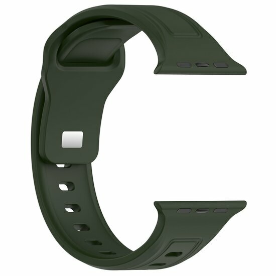 Quadratisches Silikonarmband - Dunkelgr&uuml;n - Geeignet f&uuml;r Apple Watch 38mm / 40mm / 41mm / 42mm