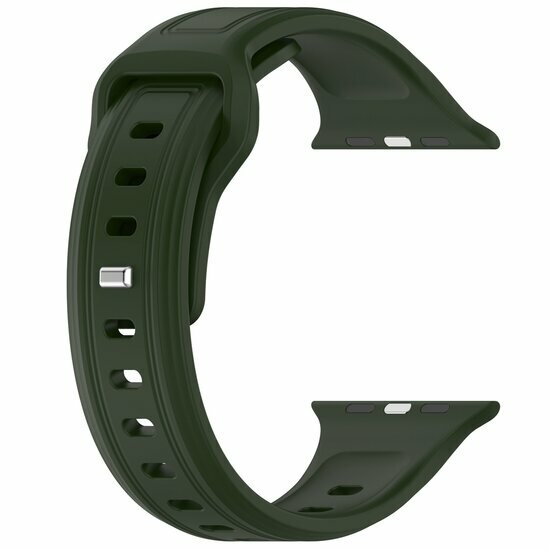 Quadratisches Silikonarmband - Dunkelgr&uuml;n - Geeignet f&uuml;r Apple Watch 38mm / 40mm / 41mm / 42mm