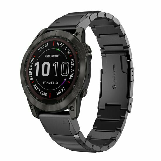 Edelstahl-Gliederarmband - Schwarz - Garmin Fenix 8 - 43mm
