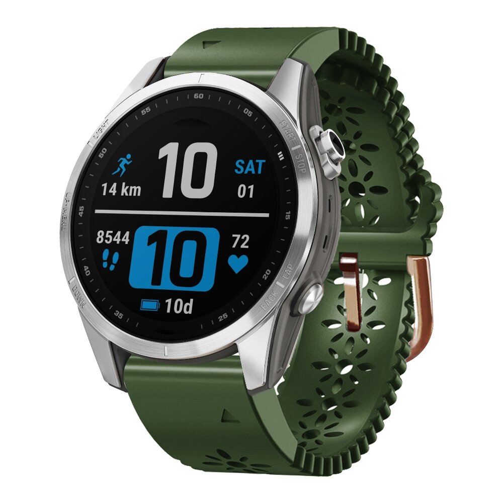 Blume Silikonband - Gr&uuml;n - Garmin Fenix 7s/6s/5s / Instinct 2s / Epix Pro Gen 2 (42mm)