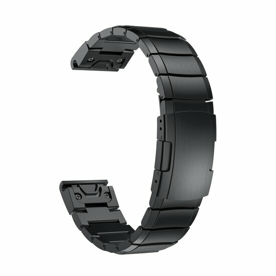 Edelstahl-Gliederarmband - Schwarz - Garmin Fenix 7S / 6S / 5S &amp; Instinct 2s