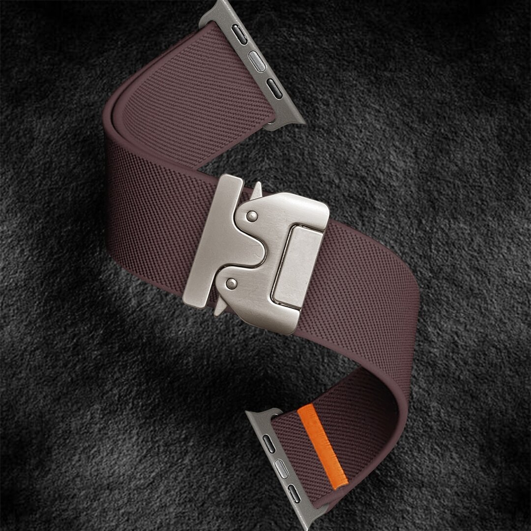 Nylonband mit Fallschirmverschluss - Dunkelviolett - Geeignet f&uuml;r Apple Watch 38mm / 40mm / 41mm / 42mm