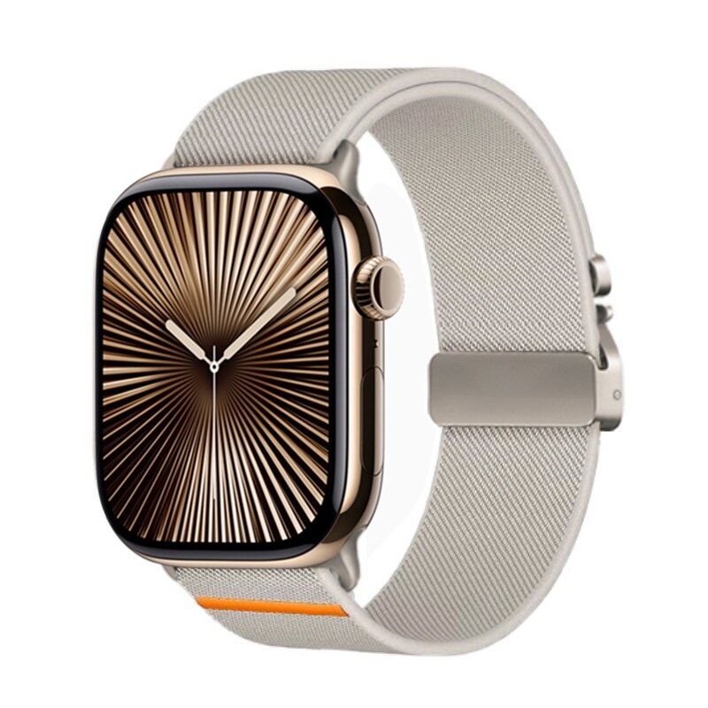 Nylonband mit Fallschirmverschluss - Starlight - Geeignet f&uuml;r Apple Watch 38mm / 40mm / 41mm / 42mm