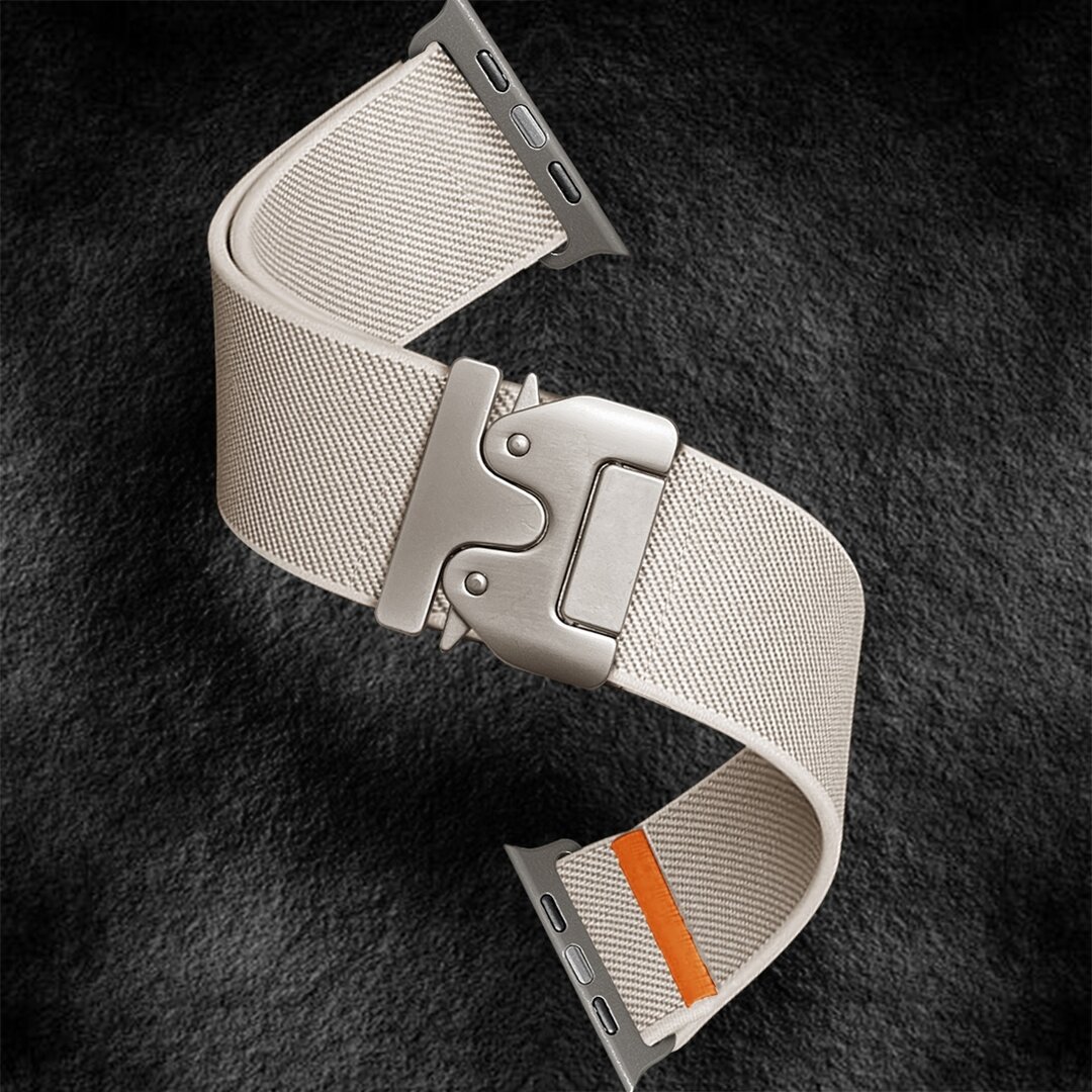 Nylonband mit Fallschirmverschluss - Starlight - Geeignet f&uuml;r Apple Watch 38mm / 40mm / 41mm / 42mm