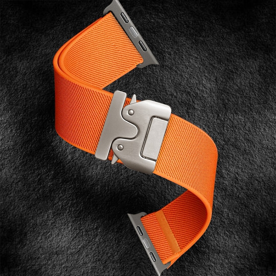 Nylonband mit Fallschirmverschluss - Orange - Geeignet f&uuml;r Apple Watch 38mm / 40mm / 41mm / 42mm