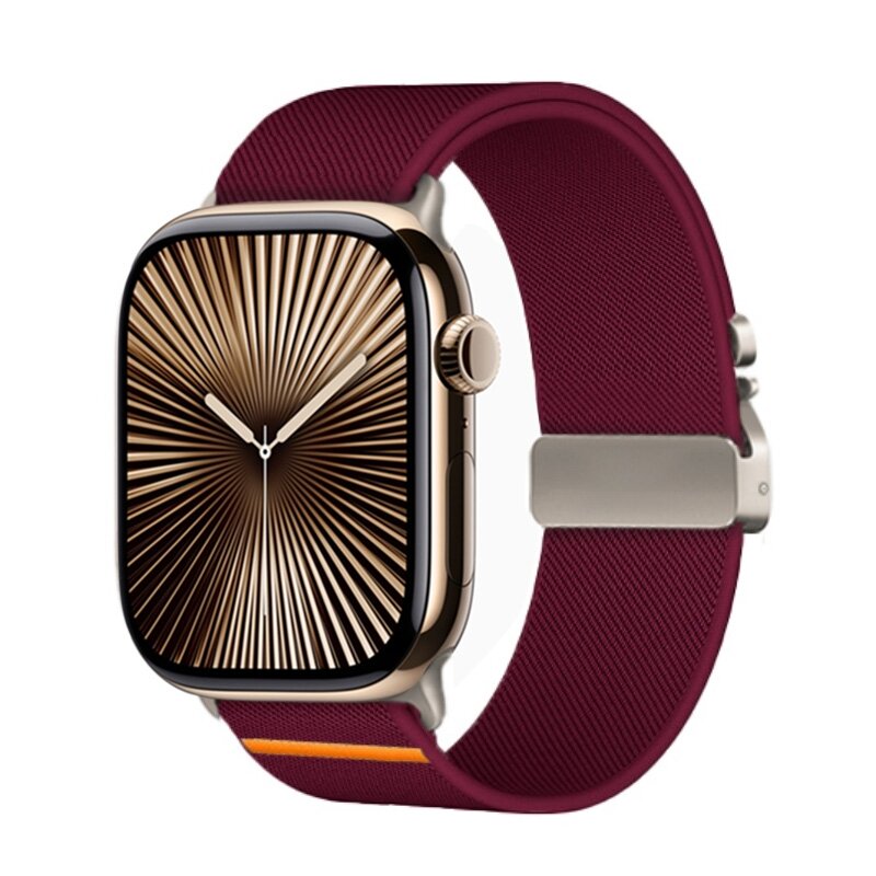 Nylonband mit Fallschirmverschluss - Bordeaux - Geeignet f&uuml;r Apple Watch 44mm / 45mm / 46mm / 49mm