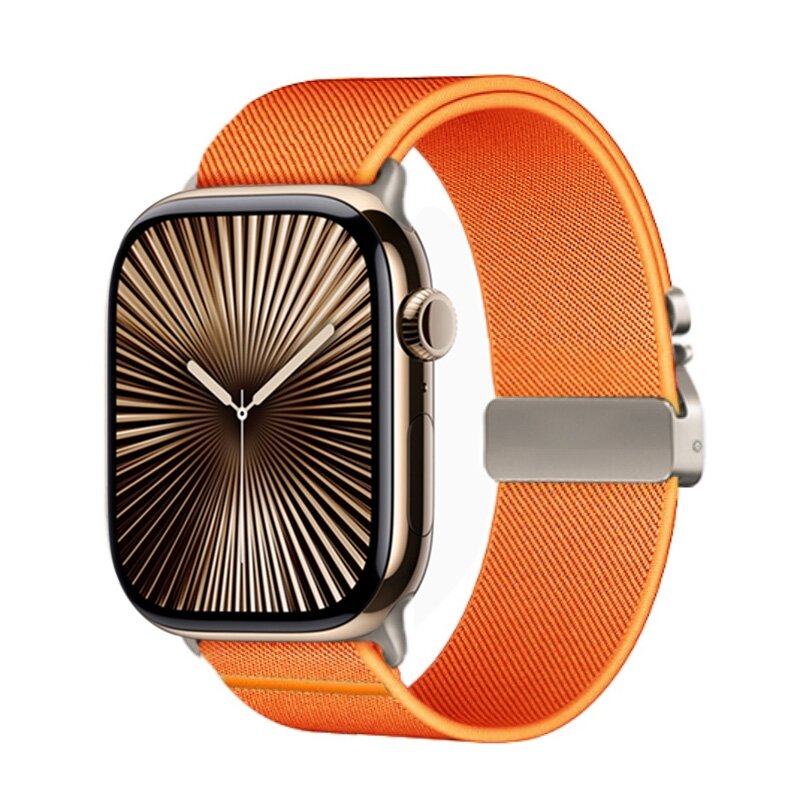 Nylonband mit Fallschirmverschluss - Orange - Geeignet f&uuml;r Apple Watch 44mm / 45mm / 46mm / 49mm