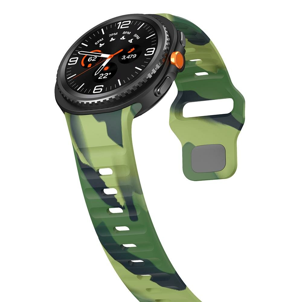 Wave Silikonarmband - Camouflage gr&uuml;n - Samsung Galaxy Watch 8 - 40mm / 44mm