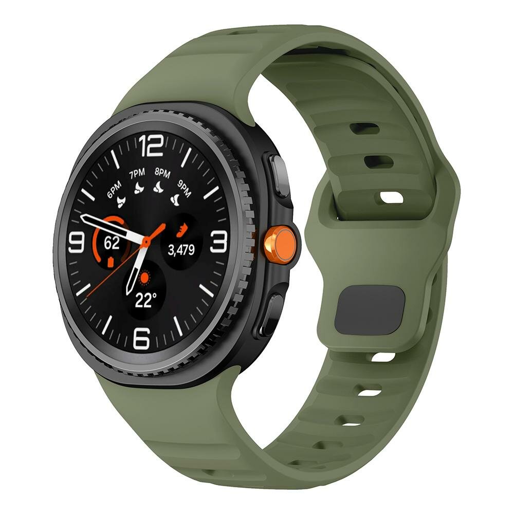 Wave Silikonarmband - Dunkelgr&uuml;n - Samsung Galaxy Watch 8 - 40mm / 44mm
